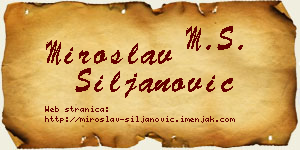 Miroslav Siljanović vizit kartica